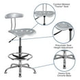 thumbnail image 2 of Vibrant Silver and Chrome Drafting Stool with Tractor Seat, 2 of 9
