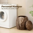 thumbnail image 7 of Casa Pura Furniture Handwoven Water Hyacinth Storage Basket with Lid, Brown, 7 of 7
