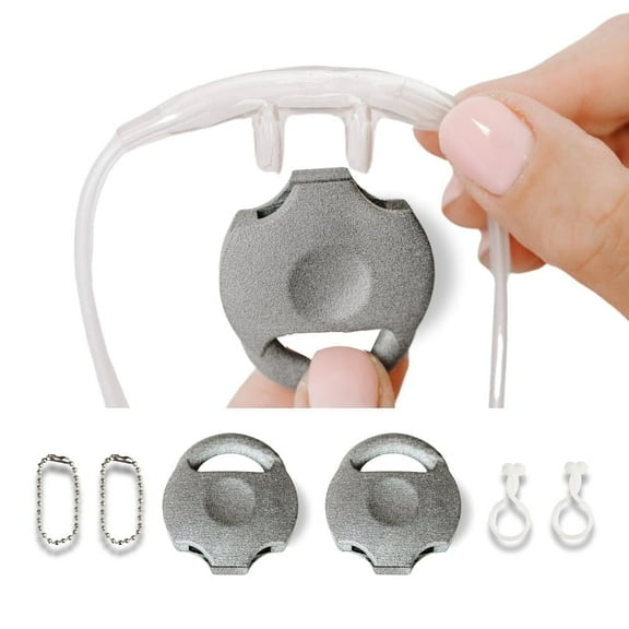 Oxygen Nasal Cannula Cover for Oxygen Tubing Prongs, Hose Holder with Handle, Fits Medline, Size 1.5 inches, 2 pack