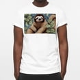 thumbnail image 3 of Sloth Classic 100% Cotton White T-Shirt for Men - Lightweight Breathable Tee for Everyday Casual Wear - Comfortable Crewneck Shirt with Timeless Design for Summer and Spring, 3 of 5