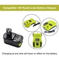 thumbnail image 4 of 2Pack 6.0Ah Replacement for Ryobi 18V Battery and Charger Combo Replacement for Ryobi 18V Lithium P102 P103 P104 P105 P107 P109 P108 P190 P122 Cordless Tools Battery and P117 Charger, 4 of 11