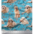 thumbnail image 1 of Soimoi Cotton Jersey Fabric Floral,Book & Golden Retriever Dog Print Fabric by The Yard 58 Inch Wide, 1 of 1