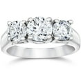 thumbnail image 3 of Pompeii 2ct Three Stone Lab Grown Diamond Engagement Ring 14K White Gold (H,VS), 3 of 4