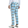 thumbnail image 3 of INSPIRE CHIC Men's Classic Plaid Dress Flat Front Checked Office Prom Trousers 38 Light Blue, 3 of 5