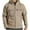 Khaki, variant on Mens Cargo Sweatshirt Jackets with Multi Pockets Drawstring Full Zip Up Hoodie Outdoors Hiking Sports Coats (XL, Wine)