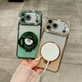 thumbnail image 6 of TECH CIRCLE for iPhone Air Magnetic Case, [Compatible with Magsafe][Built-in Camera Lens Protector] Glitter Bling Card & Soft TPU Diamonds Bumper Protection Cover for Women Girls,Darkgreen, 6 of 10
