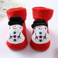 thumbnail image 2 of 3 Pairs Baby Boy Girls Toddlers Non-Skid Indoor Slipper Cotton Socks Winter Warm Shoes Socks Cartoon Christmas Socks for 0-1Y Infant Baby, 2 of 5