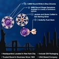 thumbnail image 2 of Gem Stone King 18K Rose Gold Plated Silver Purple Amethyst  Earrings with Jackets for Women | 2.00 Cttw | Gemstone February Birthstone | Round 6MM, 2 of 6