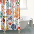 thumbnail image 4 of Waterproof Beautiful Colorful Floral Shower Curtain 72x72 Inch Boho Style Polyester Unique Shower Curtain for Bathroom Hotel Home Decor with 12 Plastic Hooks, 4 of 5