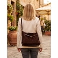 thumbnail image 4 of Deago Suede Shoulder Bags for Women Tote Hobo Purse Convertible Backpack Vintage Slouchy Crossbody Bag Handbag Satchel for Work Travel, Brown, 4 of 9