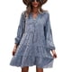 thumbnail image 2 of Vestido de túnica para mujer,Vestido de túnica de verano para mujer, vestido de manga con hombros caídos, vestido de manga larga, artesanía superior, 2 of 8