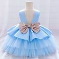 thumbnail image 5 of Fesfesfes Kids Girls Ruffled Princess Dress Infant Toddler Girls Bridesmaid Gown Tulle Birthday Party Dress On Sale, 5 of 9