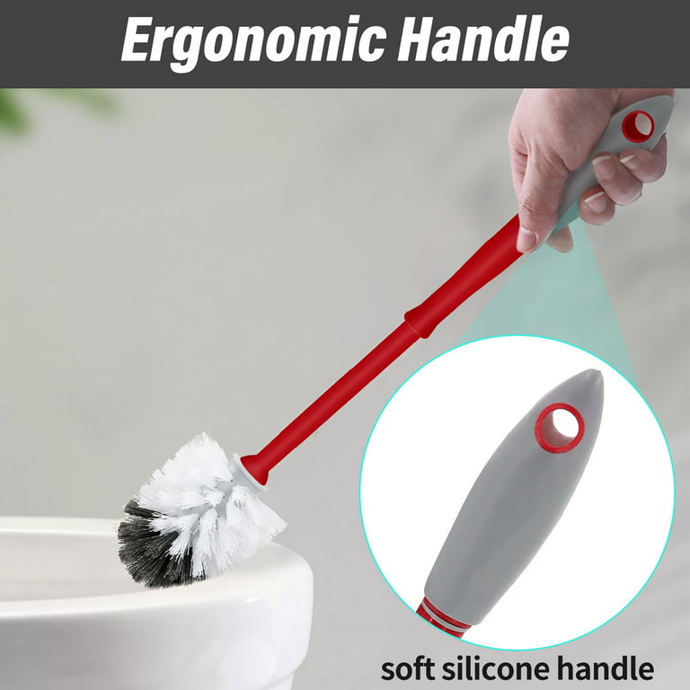 SUGARDAY Toilet Brush and Holder Set Toilet Bowl Brush and Caddy Scrub  Brush with Holder