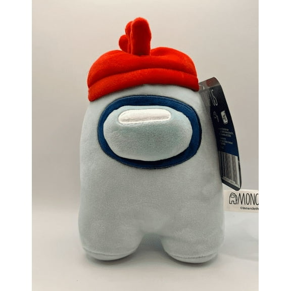 Toikido Among Us White Crewmate Plush with Rooster Hat, Mini