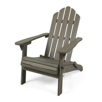 GDF Studio Cara Outdoor Acacia Wood Folding Adirondack Chair, Gray