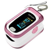 Pulse Oximeter Fingertip, Oxygen Meter Finger Pulse Oximeter, Oximeter Blood Oxygen Saturation Monitor, Accurate SpO2 Pulse Reading, Pulse OX with Lanyard (Rose Gold)
