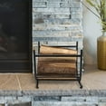thumbnail image 3 of Industrial Firewood Rack - Matte Black Metal Freestanding U-Shape Log Holder - Compact Fireplace Storage Elevated Fire Wood Caddy, 3 of 7