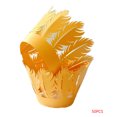 thumbnail image 1 of Injueey 50 Uds. Envoltura de caja de papel para pastel de Muffin de taza de encaje hueco envoltorio para cupcakes Herramientas y accesorios para hornear oro Injueey JJ23173-13, 1 of 1
