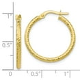 thumbnail image 2 of 10k Yellow Gold Polished and Textured Hinged Hoop Earrings - Measures 25x17.25mm Wide 4.25mm Thick, 2 of 2