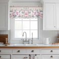 thumbnail image 5 of Pink Roses Floral Sheer Curtains Valances for Windows Vintage Romance Botanical Flowers Chiffon Kitchen Valances for Cafe, Rod Pocket Voile Window Treatments Curtains for Living Room Bedroom, 54"x18", 5 of 9