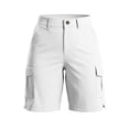 thumbnail image 6 of HappyYEE Women’s Hiking Shorts Button Waist Straight Leg Cargo Shorts with Multi-pocket Loose Fits Summer Outdoor Workout Sport Short ,White,L, 6 of 7