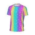 thumbnail image 6 of Wukai Rainbow Scales2 Print Men's Short-Sleeved Mesh T-Shirt,Quick-Dry Short Sleeve Workout T-Shirt-Small, 6 of 8
