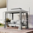 thumbnail image 3 of Outsunny 3 Person Outdoor Patio Daybed with Mesh Mosquito, Grey, 3 of 10