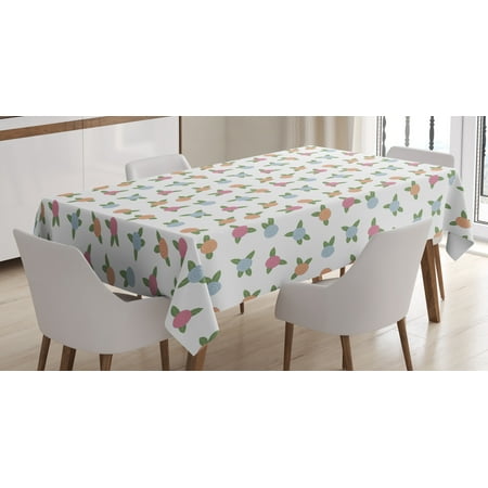 

Ambesonne Rose Tablecloth Rectangular Table Cover Blooms Pink Tone Spiral 60 x90 Multicolor