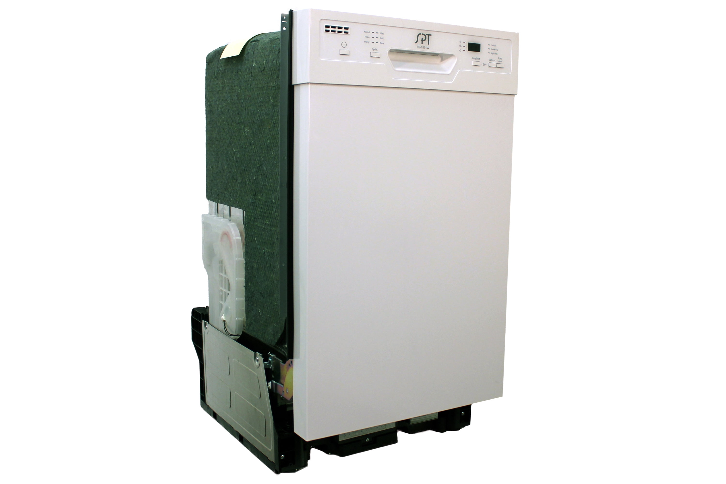 Sunpentown 18" Built-In Dishwasher with Heated Drying, Energy Star, White, SD-9254W