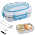 thumbnail image 1 of Wzzjkit Three Compartments Leakage Proof Heating Electrical Lunch Box Plug in Heat Preservation Two in One Lunch Box, 1 of 6