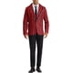 thumbnail image 2 of INSPIRAR CHIC Traje de Hombre a Rayas de Un Solo Botón Ajustado Casual Blazer Vertical Rayas S Rojo Negro, 2 of 6