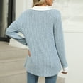 thumbnail image 6 of Womens Contrast Collar Top Long Sleeve Ribbed Knit Lightweight Fall Comfort Sweater, 6 of 9