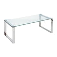 thumbnail image 1 of Gen Coffee Table with glass top and metal chrome legs, 1 of 2