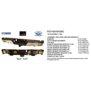 REAR STEP BUMPER ASSEMBLY; CHROME; WITH PARK ASSIST SENSOR HOLES; WITHMAX TOW; INCLUDES ENDS/MAX TOW HITCH/BOTH OUTER MOUNT BRACKETS/BOTH
