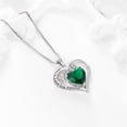 thumbnail image 6 of Juwaliy Women Necklace for Mom Grandma Mother's Day Gifts, Heart May Birthstone Necklace Emerald Green 925 Sterling Silver Pendant Christmas Jewelry, 6 of 11