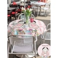 thumbnail image 4 of Outdoor Tablecloth with Umbrella Hole and Zipper, Easter Bunny Round Table Cloth 54 Inch Waterproof Tablecloth, Colorful Eggs Cute Rabbit Pink White Plaid Picnic Table Cover for Patio Camping, 4 of 7