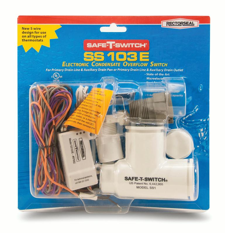 Rectorseal SS103E condensate overflow safety switch control