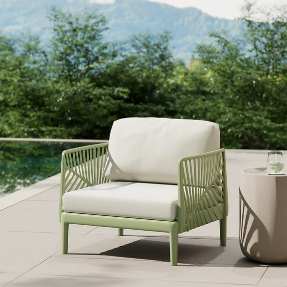 WestinTrends Playa Modern Outdoor Polypropylene Resin Deep Seating Patio Club Chair, Green