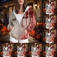 thumbnail image 5 of Towmus Women's Halloween Hoodies Tie-Dye Letter Printed Zip Up Drawstring Hooded Jackets With Pockets, Long Sleeve, XS-6XL, 5 of 6