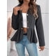 thumbnail image 4 of Elegante Blazer para Mujer, para Oficina, Trabajo, Negocios, con Dobladillo Peplum, Chaqueta Abierta con Diseño de Negro M, 4 of 9