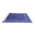 thumbnail image 2 of Ahgly Company Machine Washable Indoor Square Oriental Blue Industrial Area Rugs, 5' Square, 2 of 4