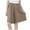 Khaki 11007, variant on Womens Knee Length Shorts Wide Leg Long Elastic Bermuda Shorts Casual Linen Shorts for Women Culottes