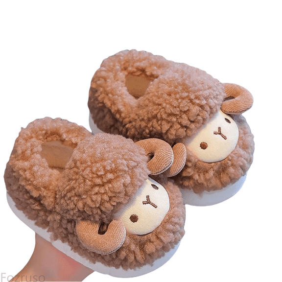Fozruso Girls Slippers Winter Warm Lined Shoes With Heel Coverage For Toddlers And Kids,Girls Soft Plush Slippers Sizes 8 Little Kid(2-2.5 Years)