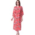 thumbnail image 1 of Mr & Mrs Right Plus Size Floral Cotton Bathrobe Women Long Bridesmaid Getting Ready Shirt Dresses Printed Blossom Kimono Robe,Coral,XL, 1 of 4