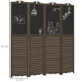 thumbnail image 3 of HOMCOM 5.5' 4 Panel Room Divider, Indoor Privacy Screens for Home, Brown, 3 of 8