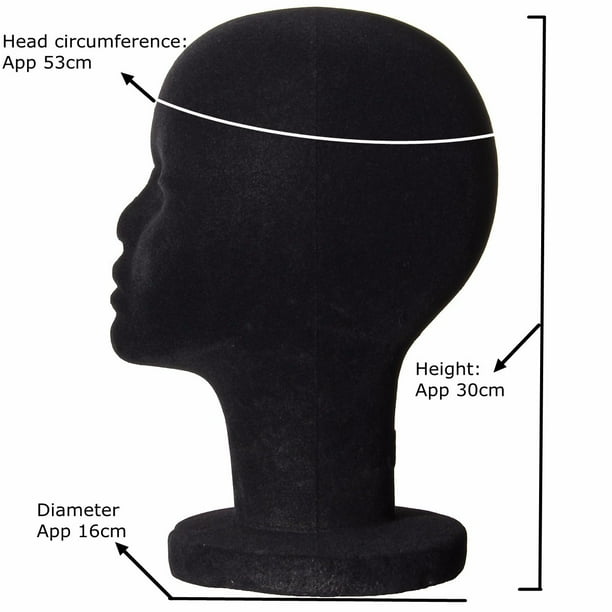 Black velvet wig head hotsell