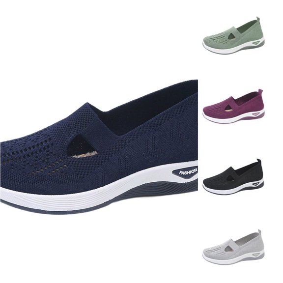Women's Bow Detail Casual Shoes, Soft Sole Slip On, Low Heel Comfort, Everyday Wear