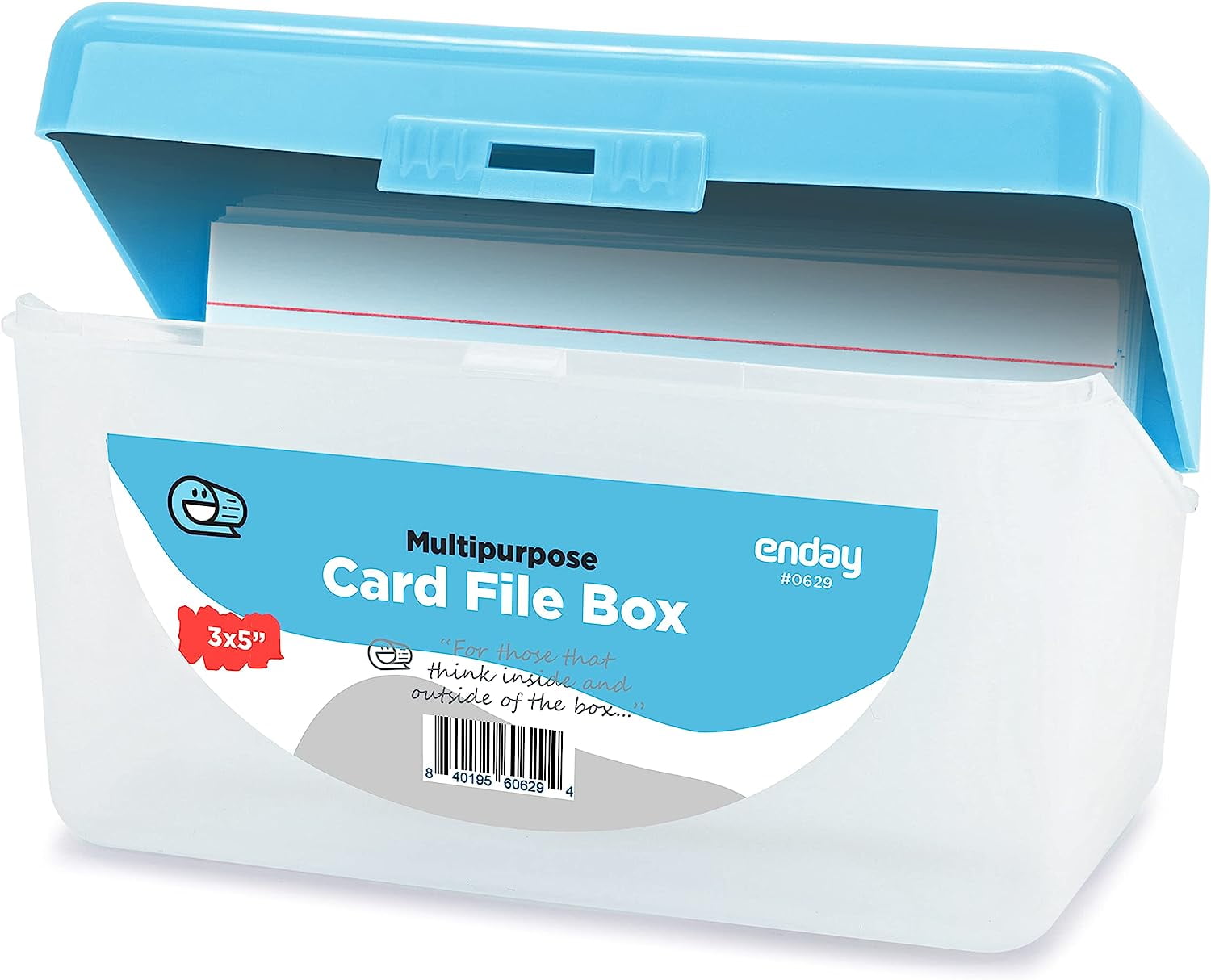 Index Card Holder Blue, 3x5 Note Flash Card Organizer Case, Index Card