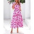 thumbnail image 3 of Vestido Dowerme para verano de 2025, casual, manga abullonada, cuello en V, floral, 3 of 8