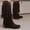 Brown, variant on Bnwani Boots for Women Fall Winter Fashion Mid-Heel Thick Chunky Mid-Calf Versatile Casual Sweet Western Tassel Boot Black Size 5.5